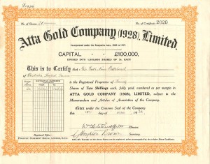 Atta Gold Co. (1928), Limited
